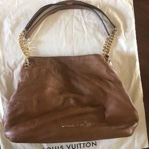 Michael Kors Brown Leather Bag w Gold Hardwear